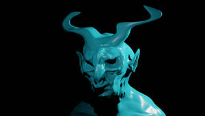 3d Cyan Demon Wallpaper