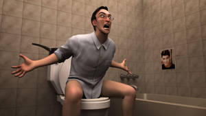 3d Filthy Frank On Toilet Wallpaper