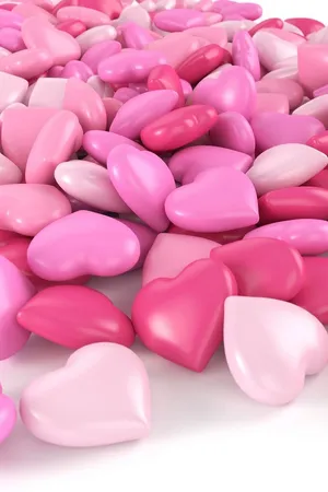 3d Graphic Art Pink Hearts Iphone Wallpaper