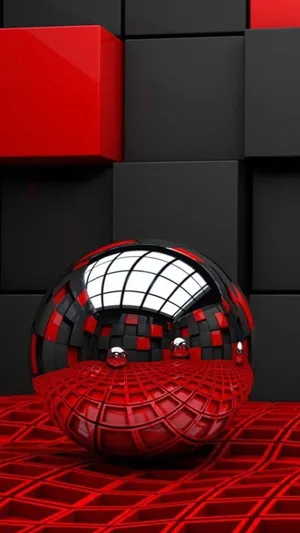 3d Iphone Chromed Sphere Wallpaper