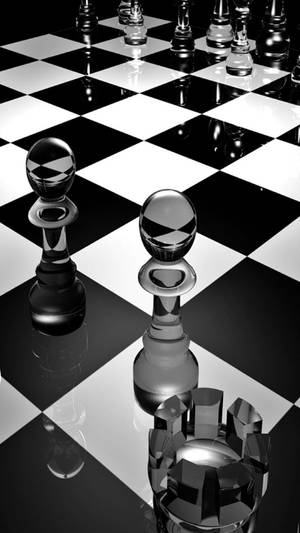 3d Iphone Glass Chess Pieces Wallpaper