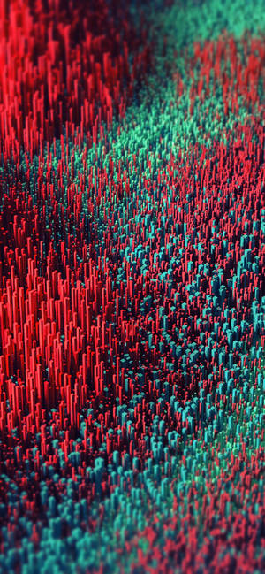 3d Iphone Red And Green Pillars Wallpaper