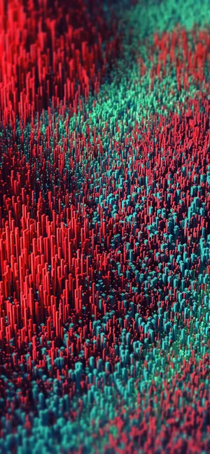 3d Iphone Red And Green Pillars Wallpaper