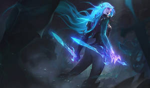 3d League Of Legends Death Sworn Katarina Wallpaper