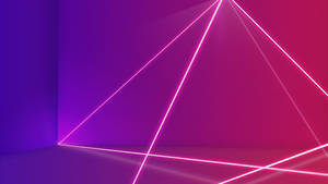 3d Neon Pink Triangle Lines Wallpaper