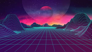 3d Retro Space Wallpaper