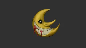 3d Soul Eater Moon In Gray Wallpaper