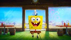 3d Spongebob Squarepants In Krusty Krab Wallpaper