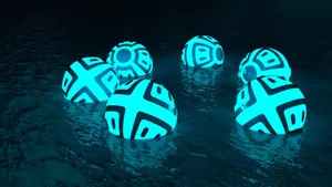 4d Neon Spheres Wallpaper