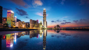 4k Architecture Hong Kong Sunset Cityscape Wallpaper