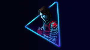 4k Avengers Bucky Barnes Neon Wallpaper