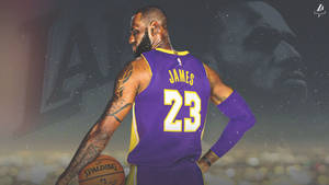 4k Basketball Lebron In Lakers Jersey Wallpaper