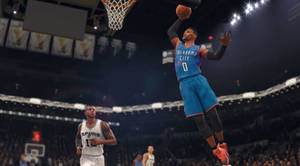 4k Basketball Westbrook Dunking Wallpaper