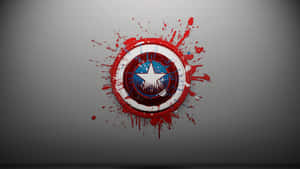 4k Captain America Shield With Scattered Red Paint Wallpaper