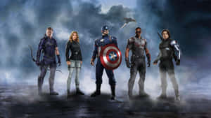 4k Captain America With 4 Marvel Characters Wallpaper