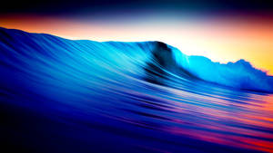 4k Computer Metallic Blue Wave Wallpaper