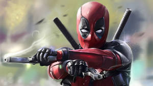 4k Deadpool Smoking Guns Wallpaper