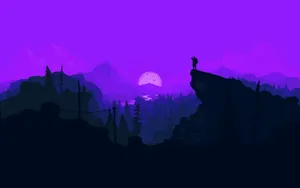 4k Firewatch Backpacker On Violet Mountains Wallpaper