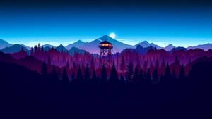 4k Firewatch Purple Forest Silhouette Wallpaper