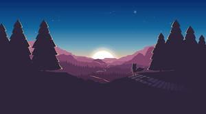 4k Flat Art Purple Mountains Wallpaper
