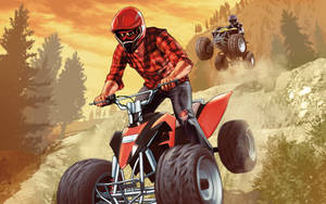 4k Gta 5 Men Riding Buggy Bikes Wallpaper