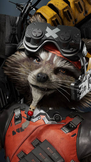 4k Guardians Of The Galaxy Geared Rocket Raccon Wallpaper