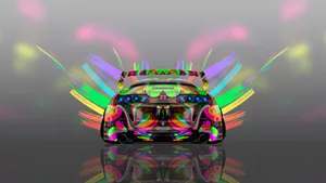 4k Jdm Toyota Supra With Rainbow Lights Wallpaper