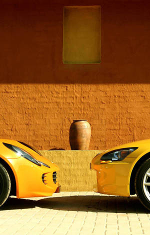 4k Lamborghini Iphone Two Yellow Wallpaper