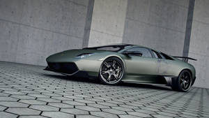 4k Lamborghini Murcielago In Olive Green Wallpaper