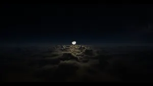 4k Laptop Moon Above Clouds Wallpaper