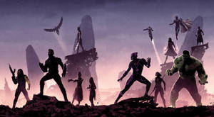 4k Marvel Avengers Silhouettes Wallpaper