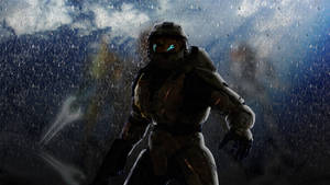 4k Master Chief Glowing Eyes Wallpaper