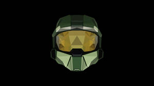 4k Master Chief Helmet Art Black Background Wallpaper