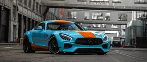 4k Mercedes-benz Blue Orange Wallpaper