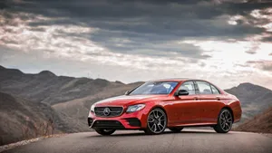 4k Mercedes-benz Red In Mountain Wallpaper