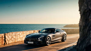 4k Mercedes Beside The Sea Wallpaper