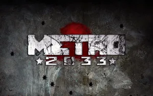 4k Metro 2033 Logo On Steel Wall Wallpaper