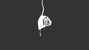 4k Minimal White Hanging Helmet Wallpaper