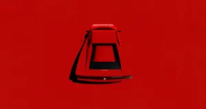 4k Minimalist Red Car Wallpaper