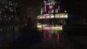 4k Moving Movie Theater At Night Wallpaper