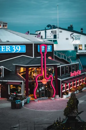 4k Neon Guitar Storefront Wallpaper