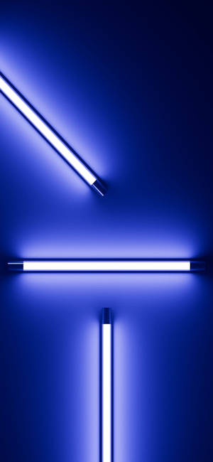 4k Neon Iphone Blue Lights In Wall Wallpaper