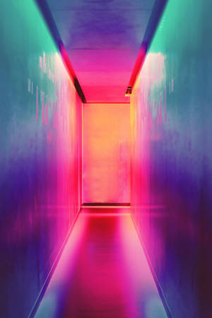 4k Neon Iphone Thin Hallway Wallpaper