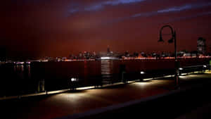 4k New York City Baywalk Park At Night Wallpaper