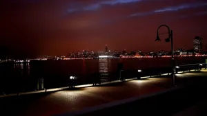 4k New York City Baywalk Park At Night Wallpaper