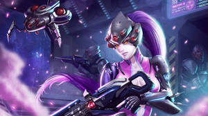 4k Overwatch Purple Aesthetic Widowmaker Wallpaper