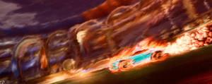 4k Rocket League Flaming Cars Wallpaper