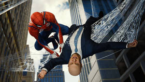 4k Spiderman Saving A Man Wallpaper