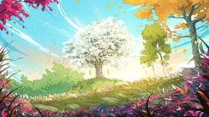 4k Spring Trees Artwork Wallpaper