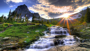 4k Ultra Hd 2160p Small Waterfall Wallpaper